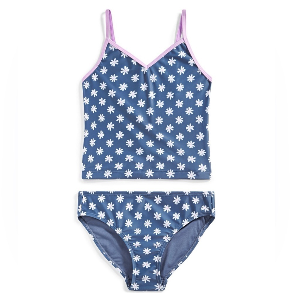 NWT ID Ideology Girls Ditsy Daisy Tankini